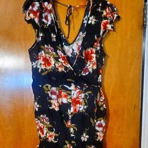 Junior's 2x floral romper - Xhilaration